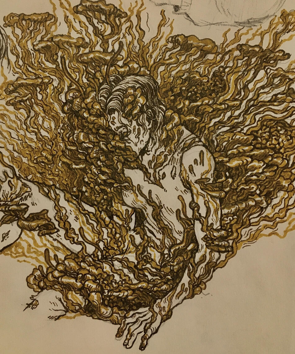 mycelium vessel [2023, pen on paper]